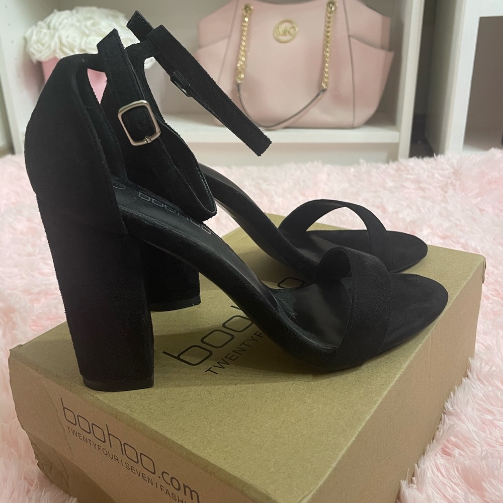 Black block heels BooHoo size 8 Never worn